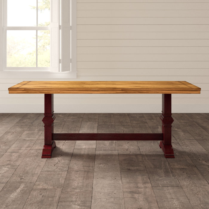 Three Posts™ Ullin Rubber Solid Wood Dining Table & Reviews Wayfair